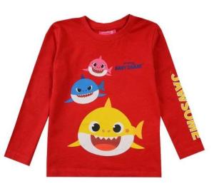 Tričko Baby Shark dlhý rukáv tmavo červená , Velikost - 92 , Barva - Červená