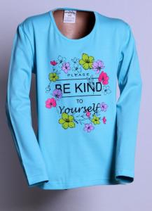 Tričko BE KIND , Velikost - 116 , Barva - Tyrkysová