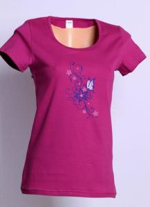 Tričko ORNAMENT , Dospělé velikosti - L , Barva - Malinová