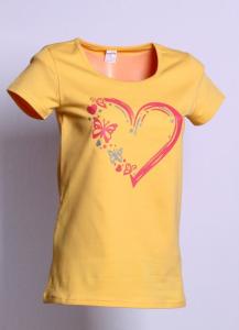 Tričko SRDCE s motýlikmi , Dospělé velikosti - S , Barva - Žltá
