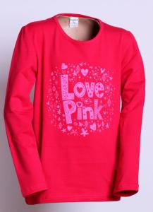 Tričko LOVE pink , Velikost - 116 , Barva - Malinová