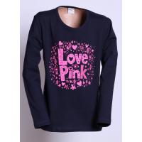 Tričko LOVE pink , Velikost - 128 , Barva - Tmavo modrá