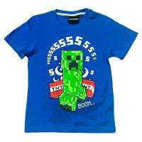 TRIČKO MINECRAFT Creeper TNT modrá , Velikost - 134 , Barva - Modrá