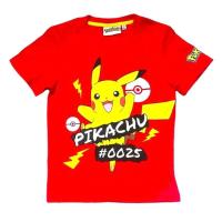 TRIČKO POKÉMON Pikachu krátky rukáv červená , Velikost - 134 , Barva - Červená