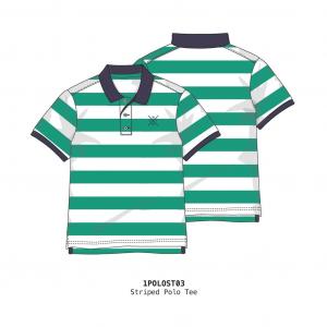 Tričko Polo pruh , Velikost - 74/80 , Barva - Bielo-zelená