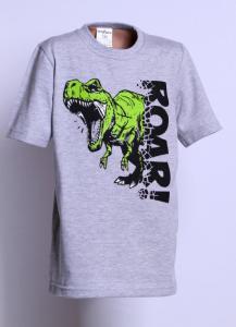 Tričko ROAR. dinosaurus , Velikost - 146 , Barva - Šedá