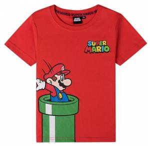 Tričko Super Mario , Velikost - 104 , Barva - Červená