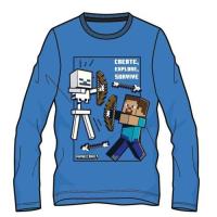 Triko Minecraft , Velikost - 140 , Barva - Modrá