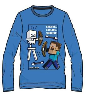Triko Minecraft , Velikost - 116 , Barva - Modrá