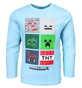 Tričko Minecraft kocky , Velikost - 116 , Barva - Světlo modrá