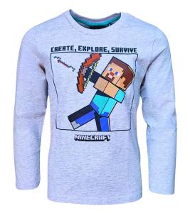 Tričko Minecraft lúk a šíp , Velikost - 116 , Barva - Šedá