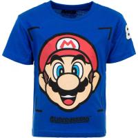 Tričko Super Mario Hlava , Velikost - 98 , Barva - Modrá