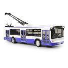 Trolejbus který hlásí zastávky česky 28 cm modrý , Barva - Modrá