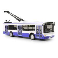 Trolejbus který hlásí zastávky česky 28 cm modrý , Barva - Modrá