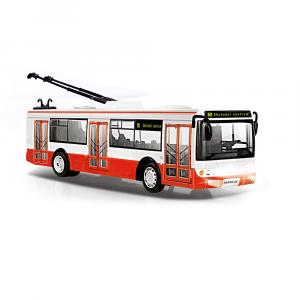 Trolejbus, ktorý hlási zastávky česky, 28 cm