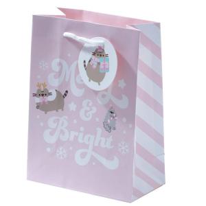 Vianočná darčeková taška Mačka , Barva - Ružová