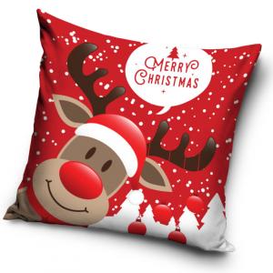 Vianočná obliečka na vankúšik Sob Rudolf , Rozměr textilu - 40x40