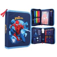 Penál Spiderman - vybavený , Barva - Modrá