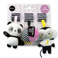 Závesná plyšová hračka Opice - Panda - Lopta , Barva - Bielo-čierna