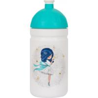 Zdravá fľaša - Dievča s mašlou , Velikost lahve - 500 ml , Barva - Bielo-modrá