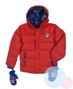 Zimná bunda a rukavice Tlapkova Patrol , Barva - Červená